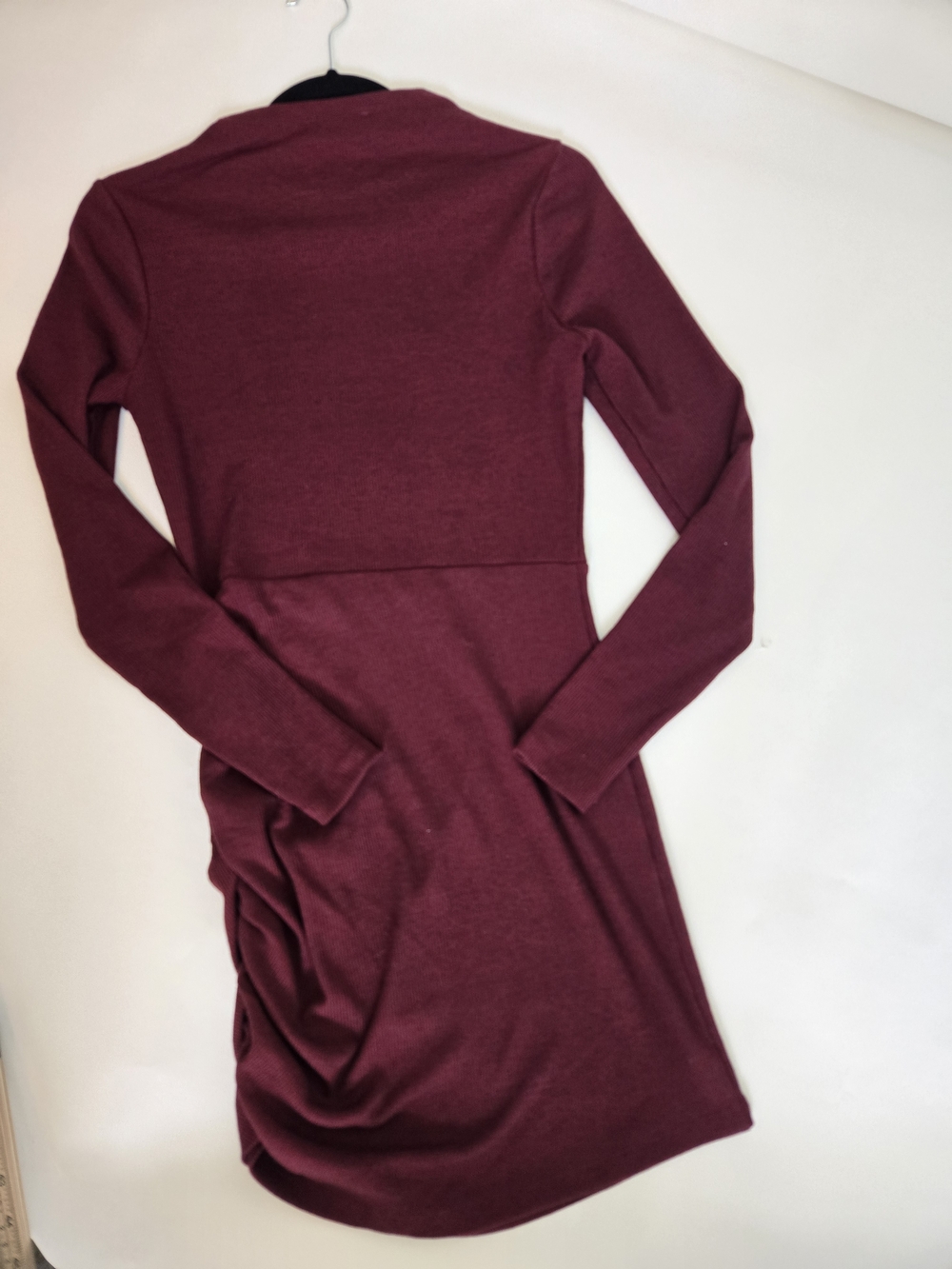 NWOT Lovers + Friends Burgundy Long-Sleeve Ruched Mini Dress Womens Size SMALL - Picture 12 of 15